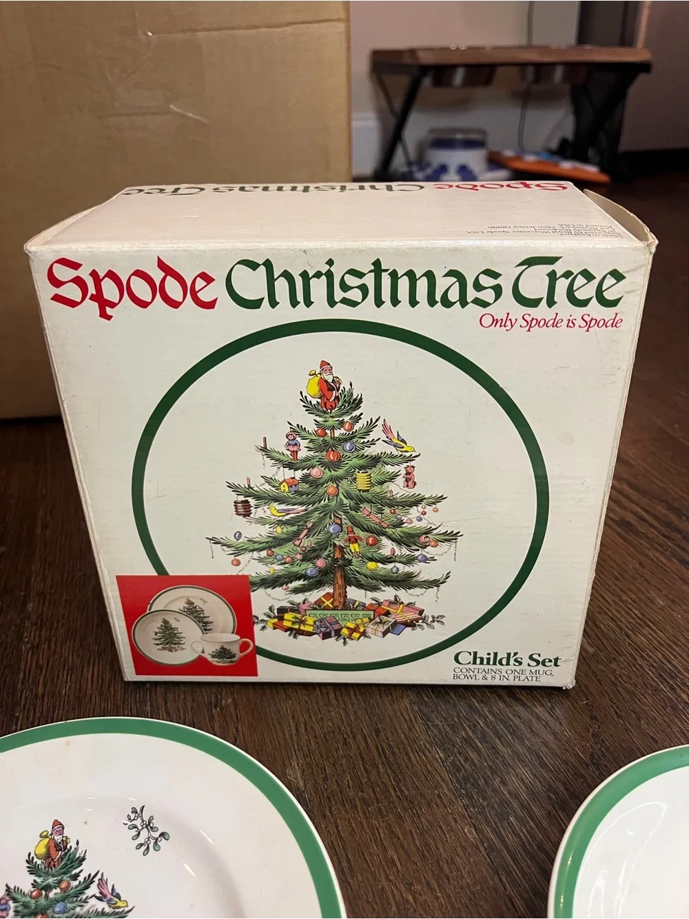 Spode Christmas Tree 3-Piece Tea Cup and Plate / Saucer Set Buffet Dinnerware